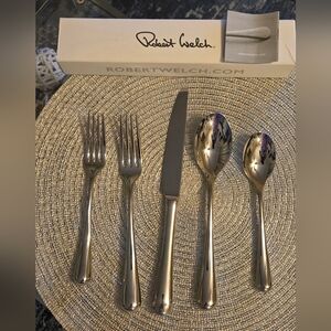 Robert Welch CAESNA AIR 5-Pc Flatware Set | Crate & Barrel | Sleek & Silver